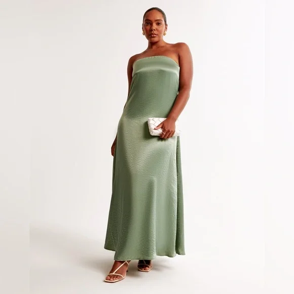 Abercrombie & Fitch Strapless Trapeze Maxi Dress - Picture 4 of 10